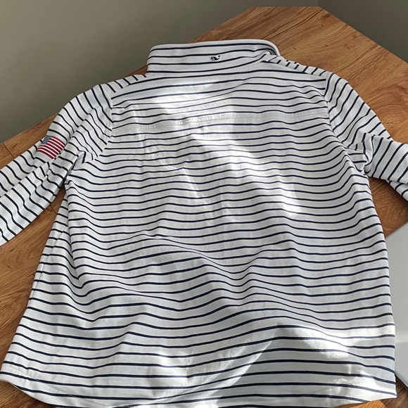 Vineyard Vines White and Navy Striped Sweatshirt - Picture 3 of 3